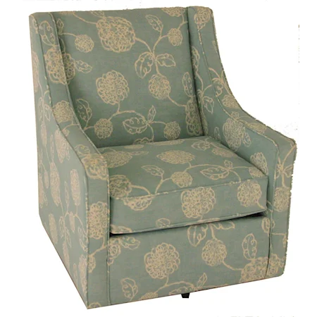 Transitional Swivel Rocker with Sloped Arms